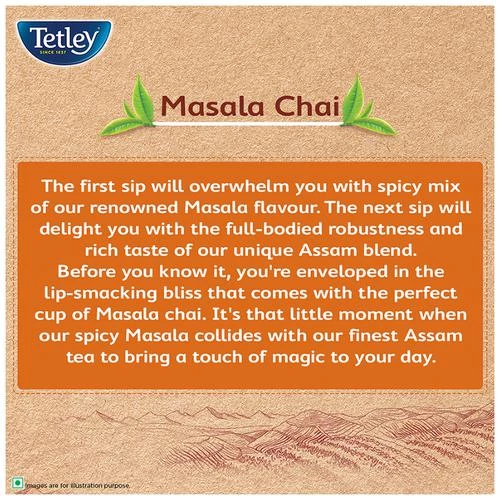 Tetley Masala Tea - Spiced & Flavourful Assam Blend,  100 g (50 Bags x 2 g each) -4.webp